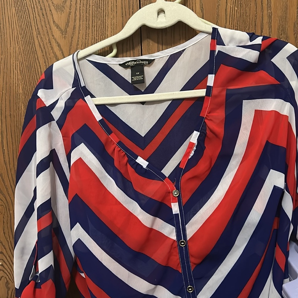 Red, White and blue Top perfect for Holidays, 4th of July, Labor Day, etc….